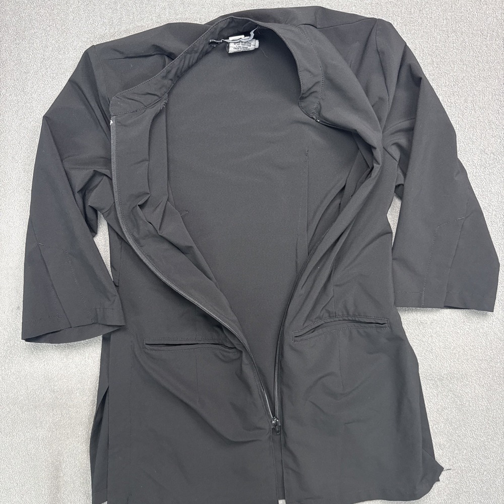 Noel Asmar Urban Fusion Tunic Spa Uniform Full-Zip Pockets Black Size Small - Picture 5 of 6